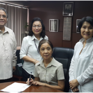 Ms. Beatriz Mojica signed the Deed of Donation on behalf of NCF, with Ms. Naomi Mes, Mrs. Loinaz and Mr. Sanvictores