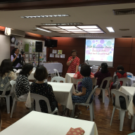 Mrs. Amelia M. Lapeña as the emcee of the Shinnenkai Party.