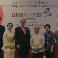 Mr. Tomoyuki Sakurai with officers of the Japan Foundation Manila